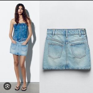 Zara denim mini skirt